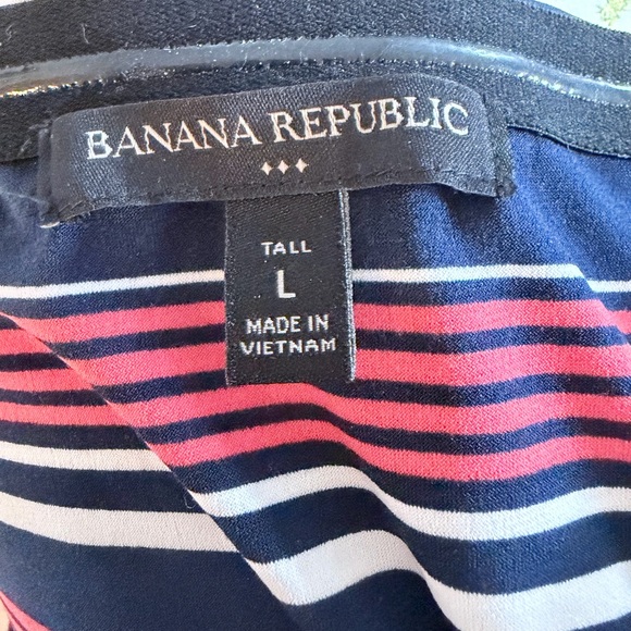 Banana Republic Navy, Coral & White Strapless Maxi Dress - Picture 8 of 10